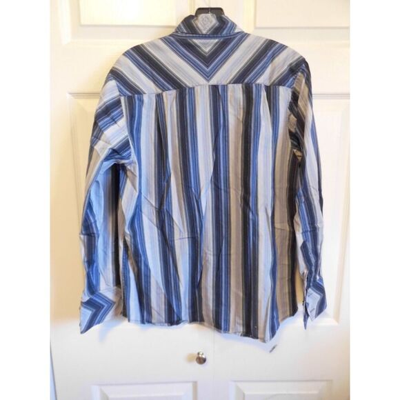 Utility brand Mens Vertical blue striped button down - Picture 2 of 5